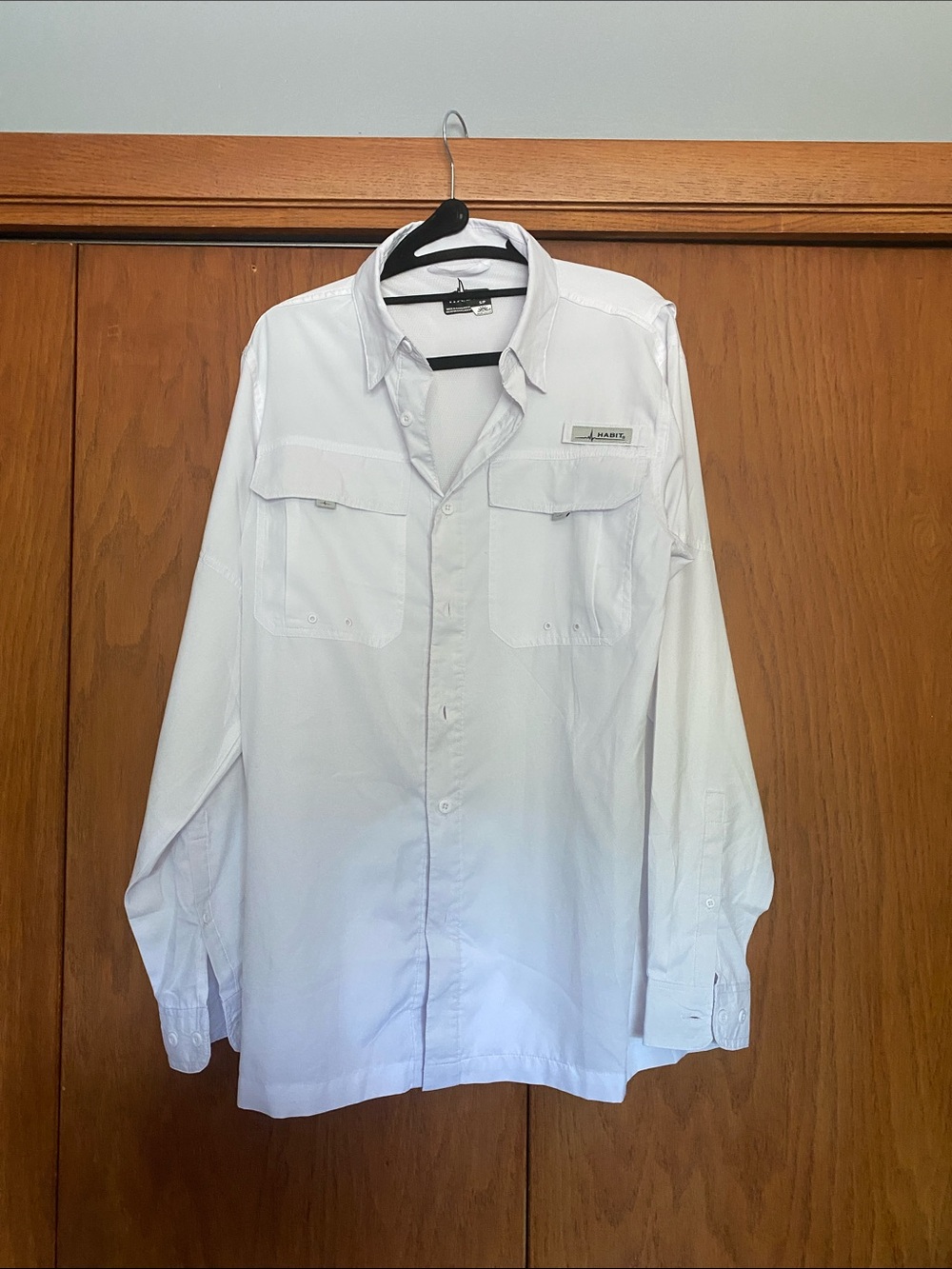 Men's Habit White Long Sleeve Button-Down Shirt